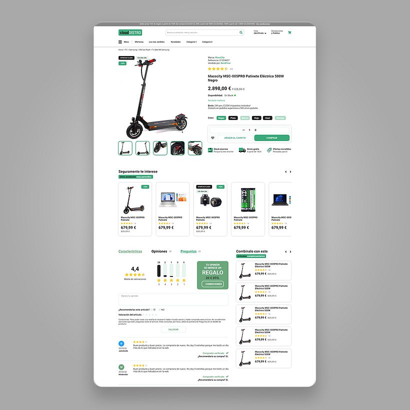 Diseño UX / UI Ecommerce Cloud Distro - UX / UI