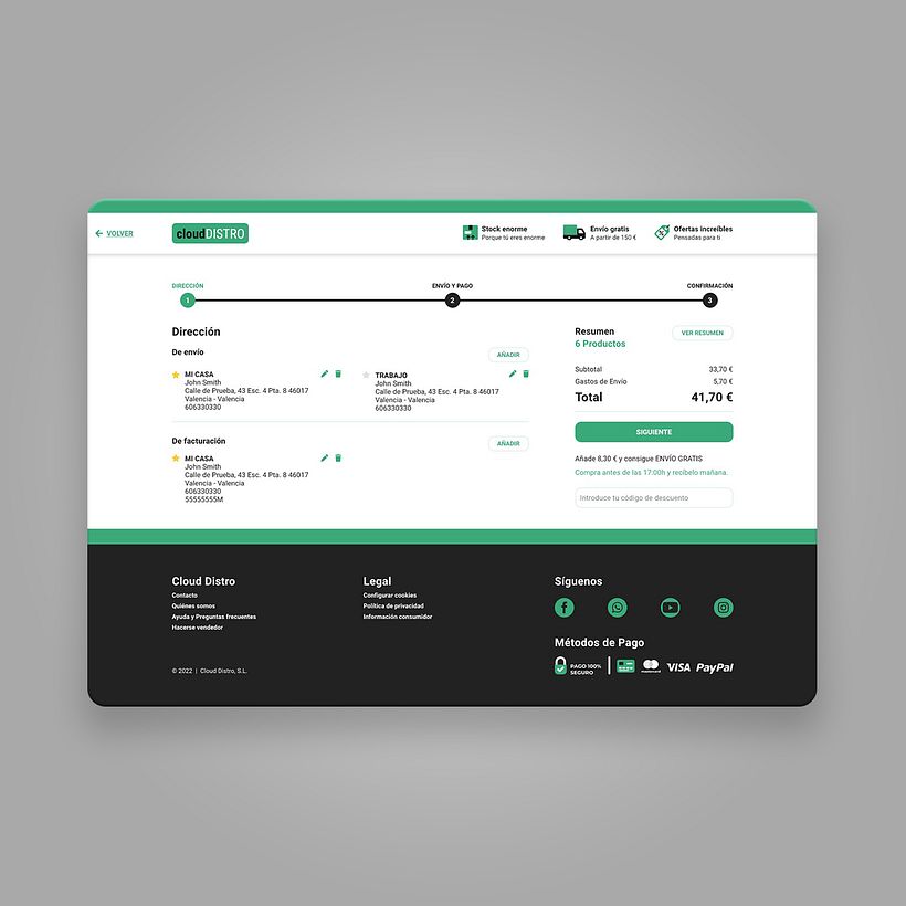 Diseño UX / UI Ecommerce Cloud Distro - UX / UI