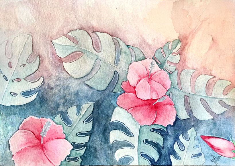 My project for course: Negative Watercolor Painting for Botanical Illustration 1
