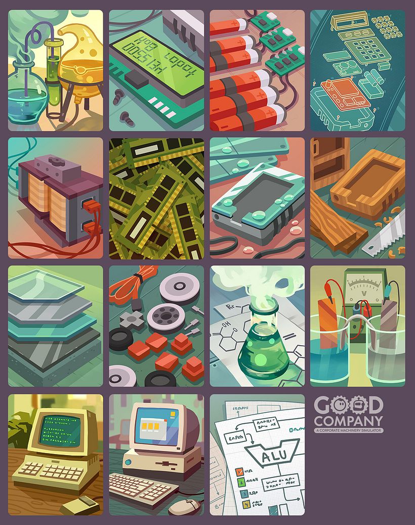 Research card illustrations