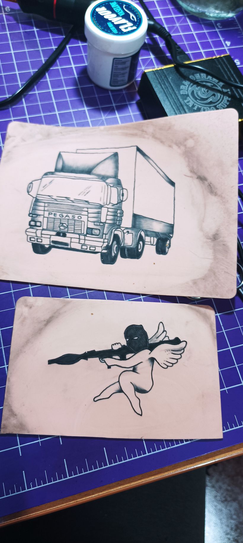 Practicas en piel sintetica_los primeros tatuajes 4