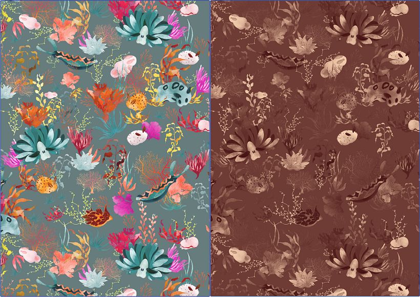 My patterns in two different color tones