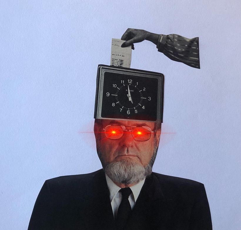 Title: My Time (Collage & mixmedia on paper)