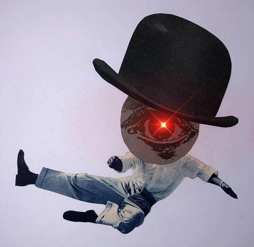 Title: Laser Dance (Collage & mixmedia on paper)