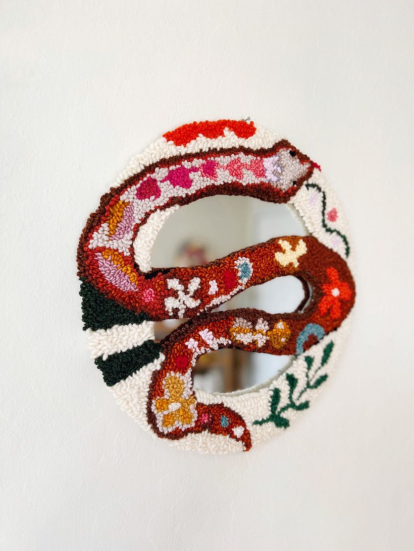 Snake punch needle mirror 5