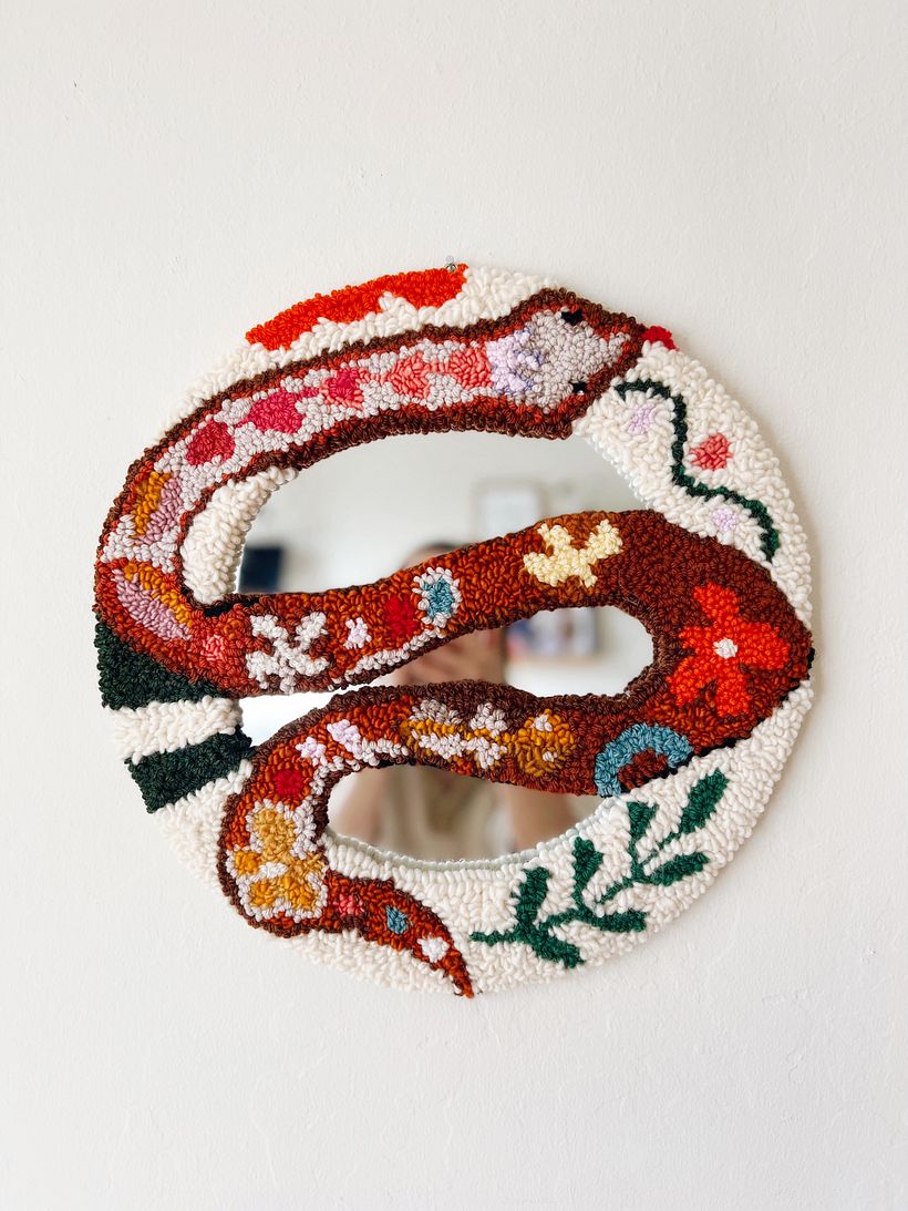 Snake punch needle mirror 6