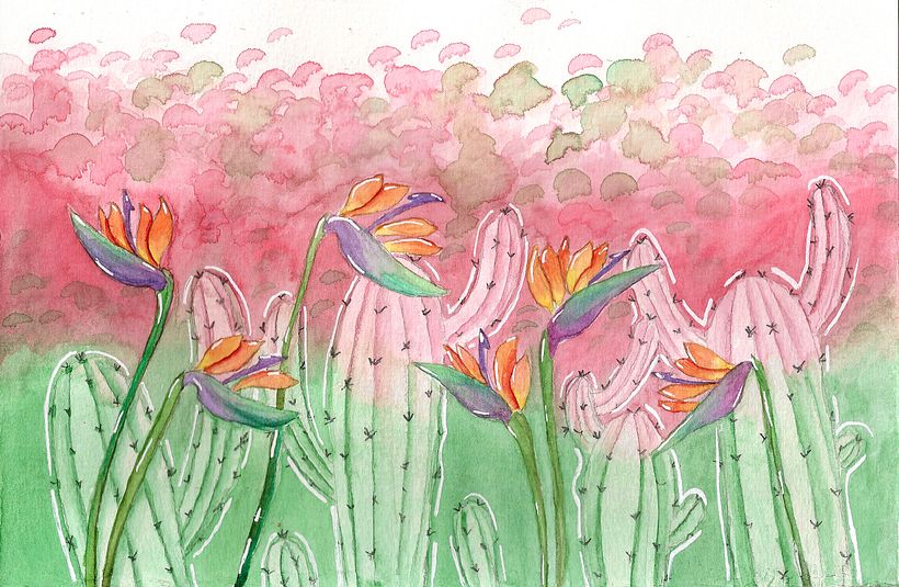 Mi Proyecto del curso: Técnicas de acuarela en negativo para ilustración botánica 5