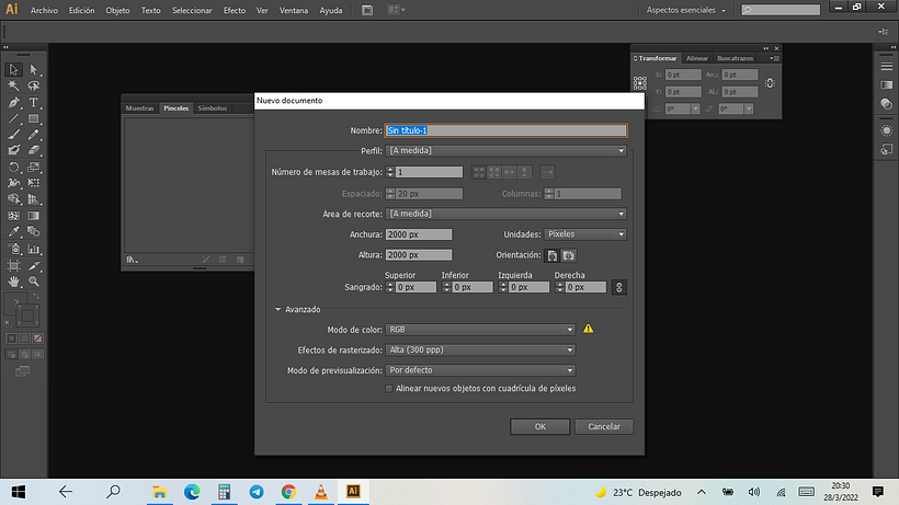 Problema con el tamaño de los archivos al exportar como PNG en Illustrator 1