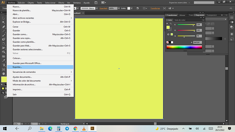 Problema con el tamaño de los archivos al exportar como PNG en Illustrator 2