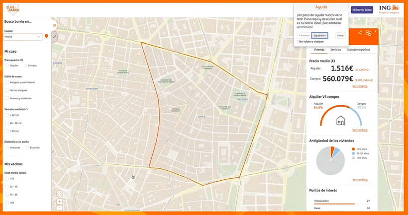 "Elige bien tu barrio", proyecto de data driven branded content para ING 2