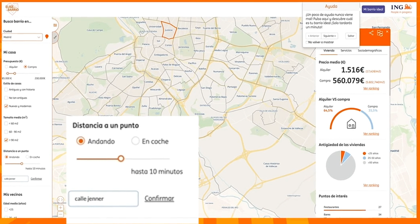 "Elige bien tu barrio", proyecto de data driven branded content para ING 7