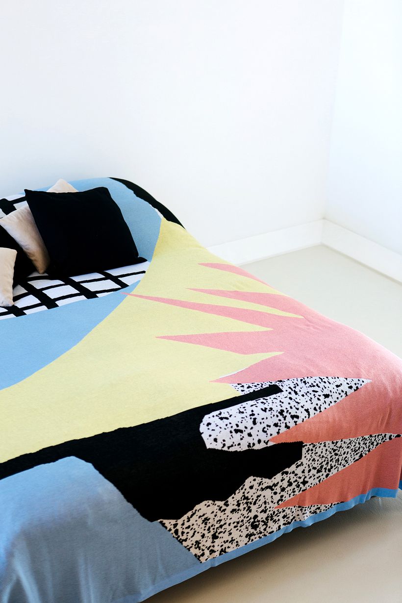 Colcha de cama - estampa criada com colagem