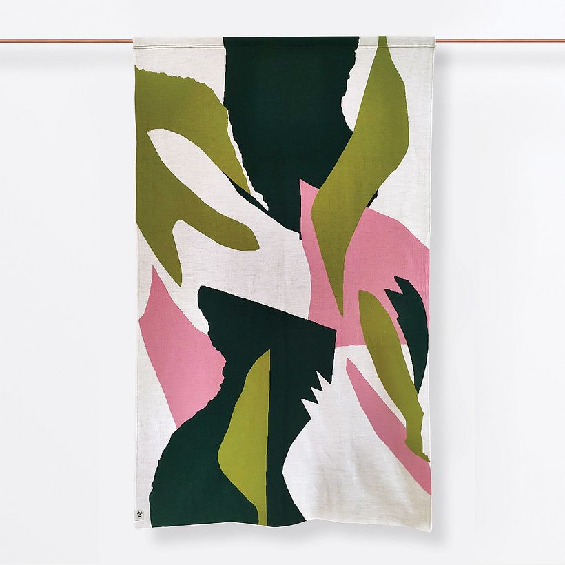 Manta de tricô - estampa criada originalmente com colagem em papel