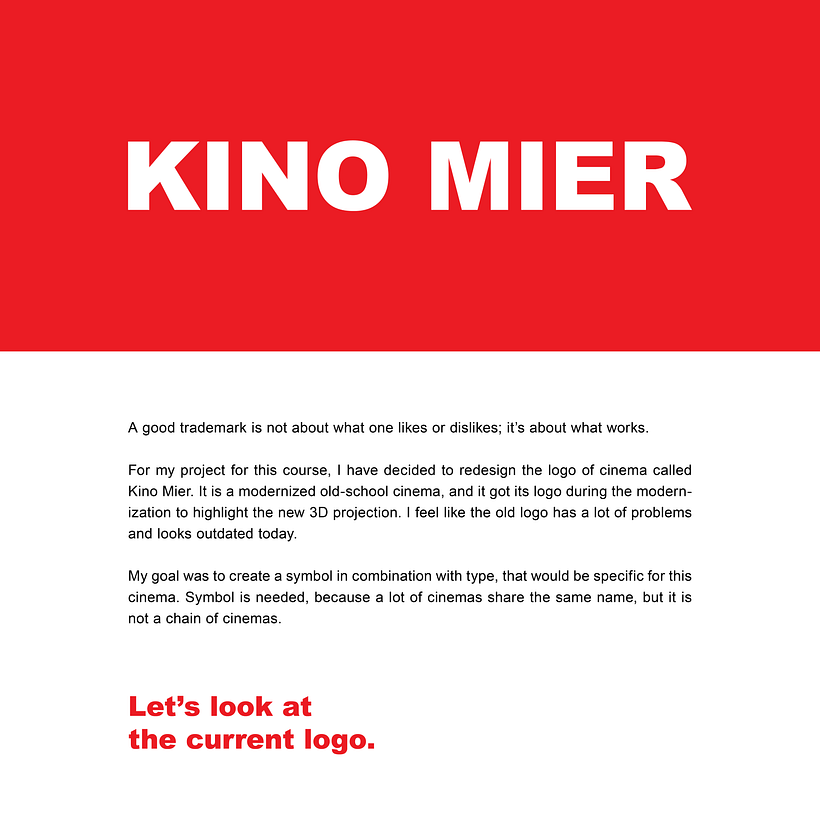 Kino Mier - Project for course: Logo Design: From Concept to Presentation 1