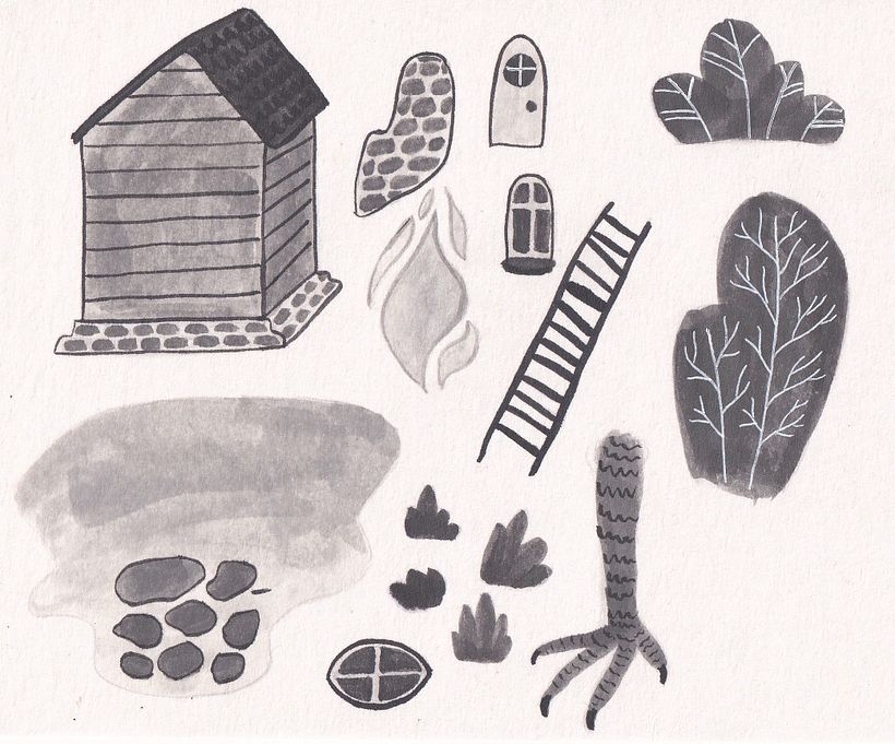 Elements made with ink, to be scanned