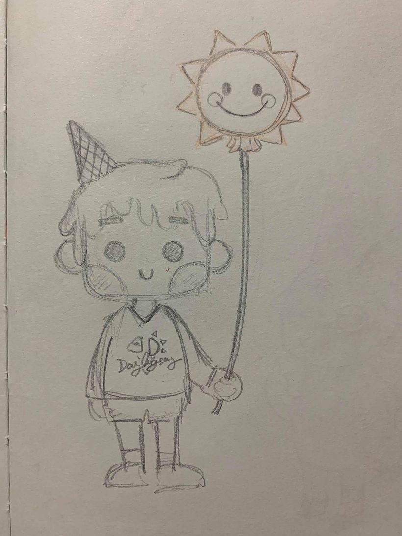I started by coming up with several designs for the character. And decided to go with a boy with icecream-like hair style..