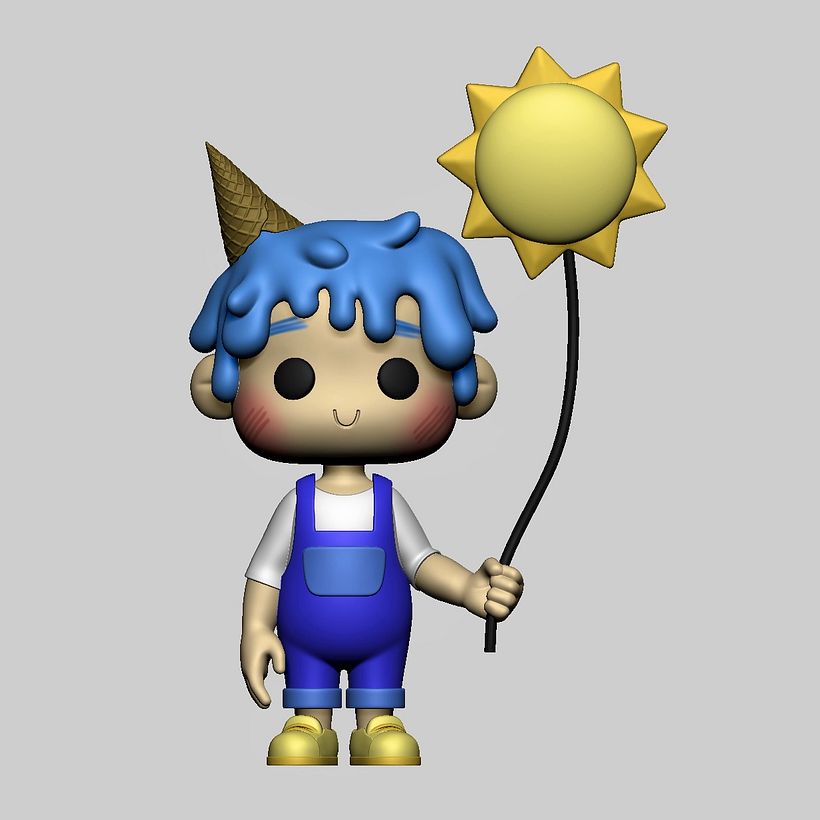 After the design was decided, I use Zbrush to make a mock up model to confirm shape and colour.