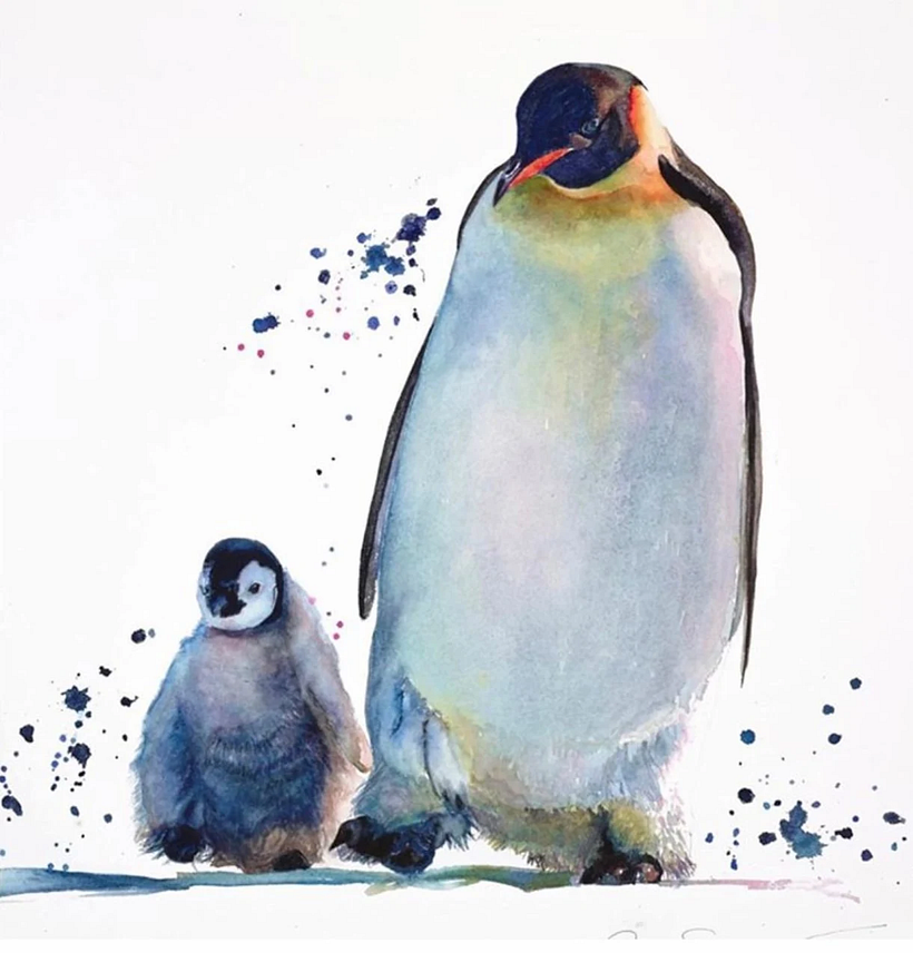 Domestika-Lehrerin Sarah Stokes malt Momente aus der Tierwelt.