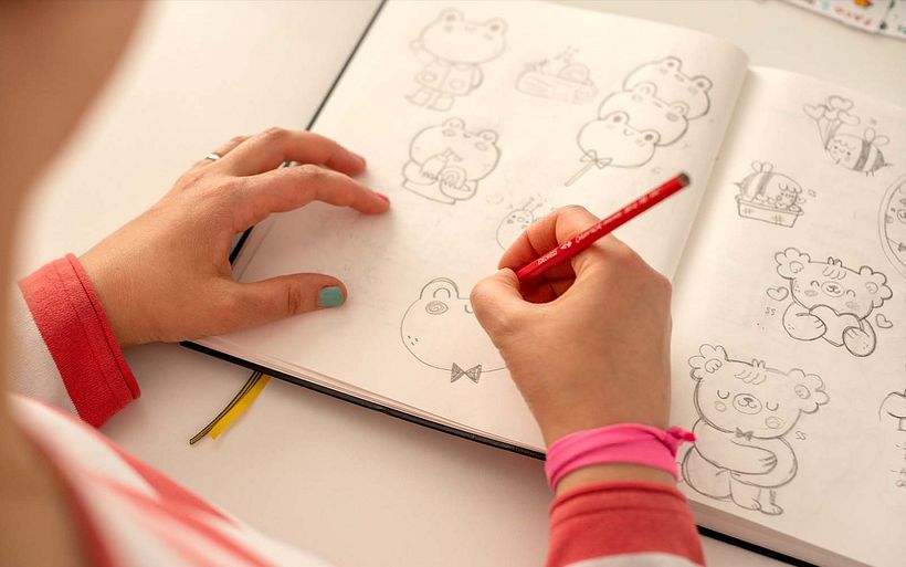 Ilaria sketches some cute character ideas.