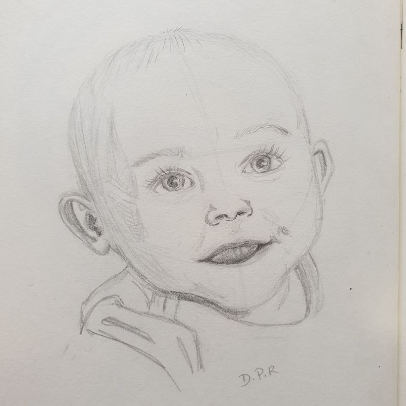 I wanted to draw a baby, because I'd never done that before