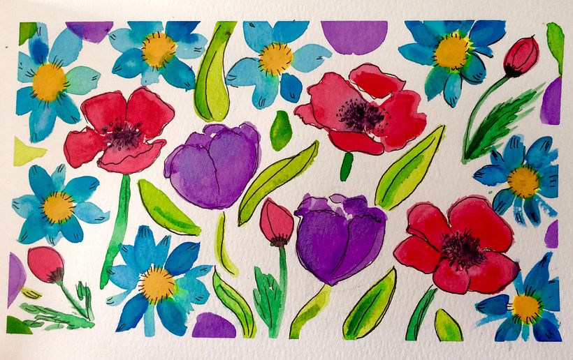 My project for course: Vibrant Floral Patterns with Watercolors 2