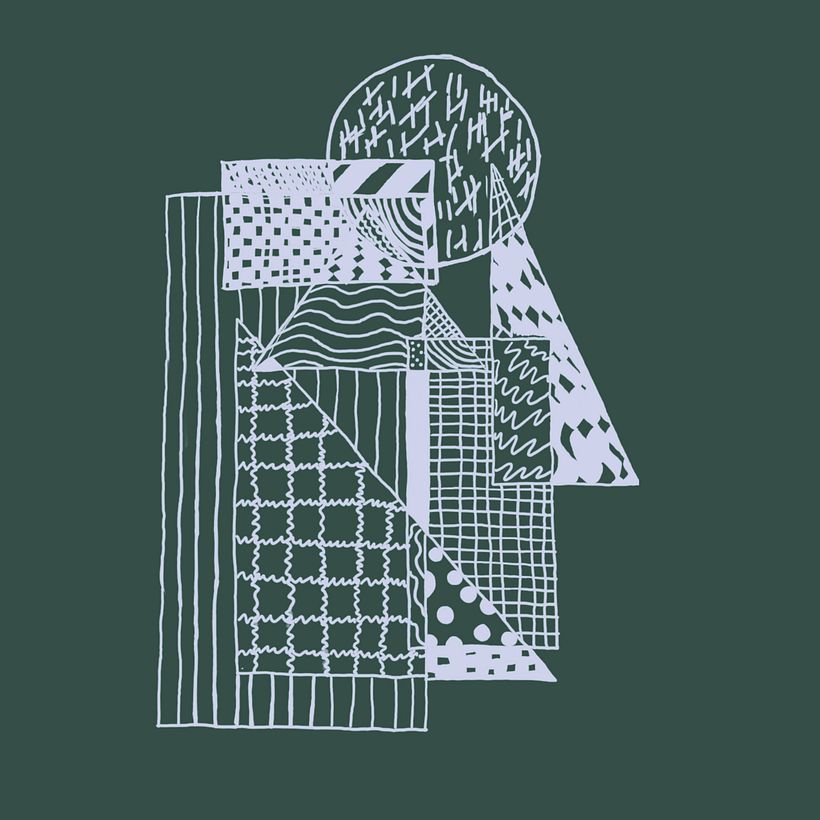 The pattern on green background