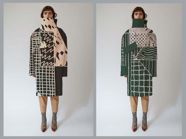 Appliqué pattern on a coat model