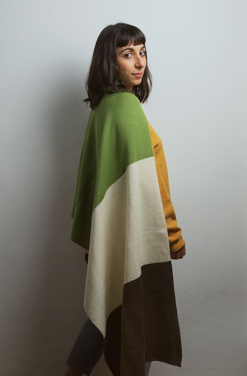 Collezione 2020 : sciarpa “Tagliatella” in lana merino di recupero lavorazione rasata 