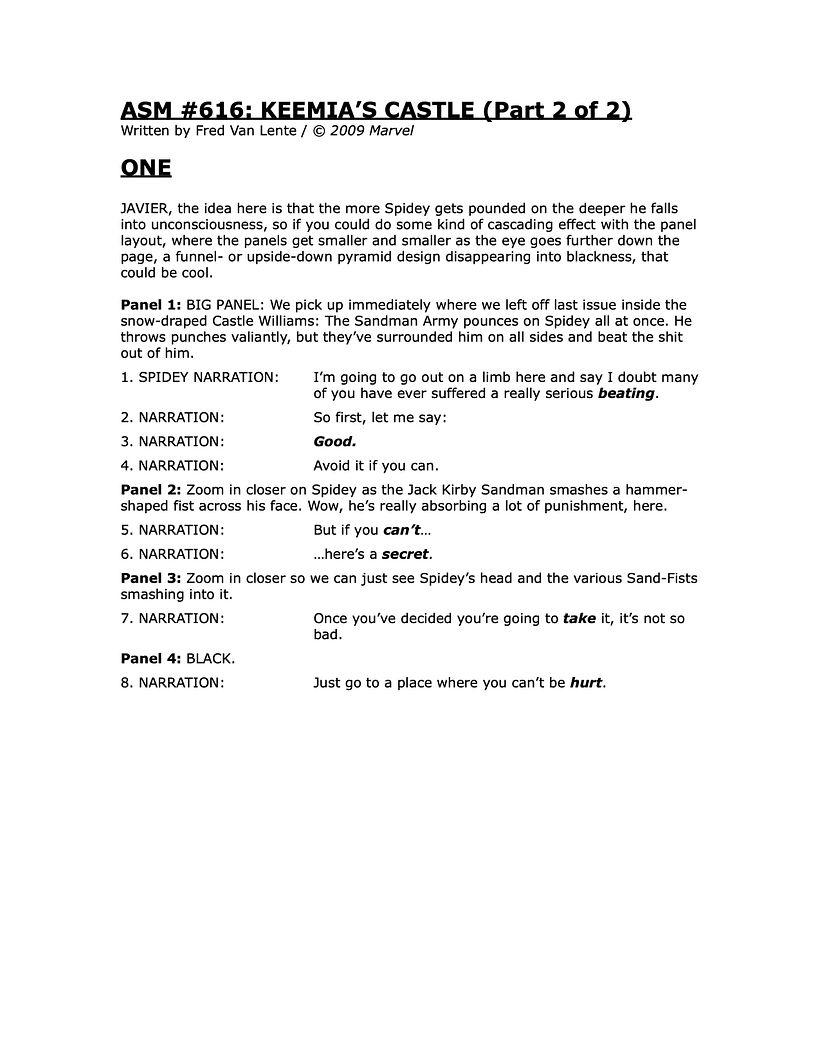 The script for the previous page. These are exactly the kind of script you'll learn to create in my Domestika course.