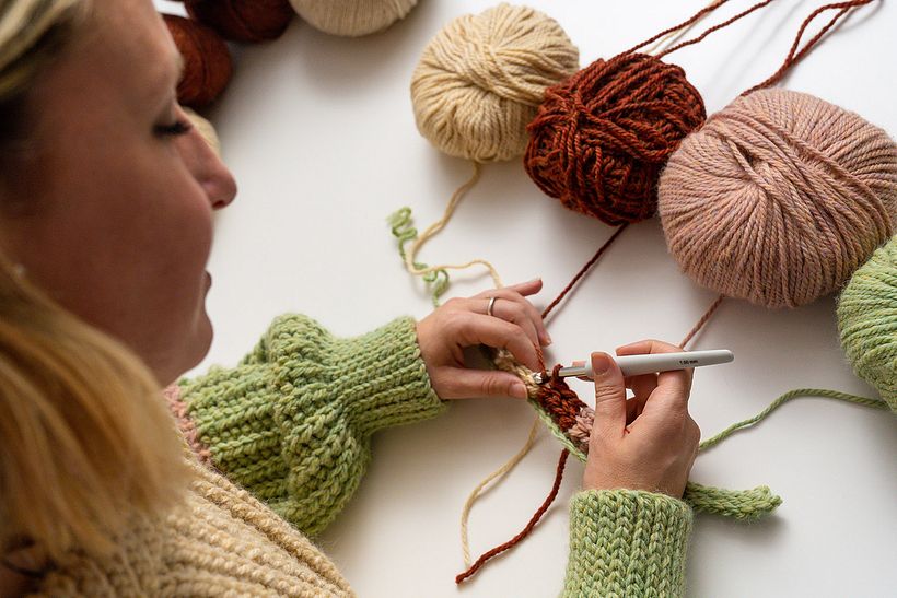 Crochet is a relaxing technique that can help unleash your creativity.