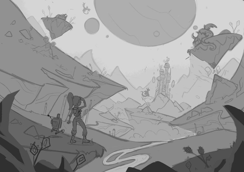 Sketch + values