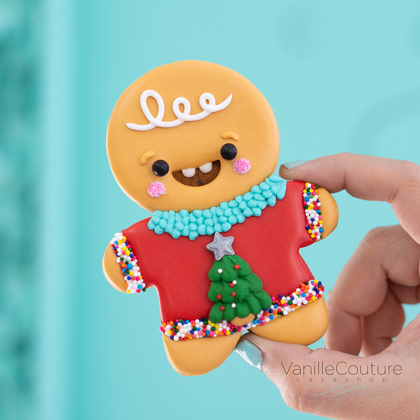 Galleta Muñeco de Jengibre con suéter feo