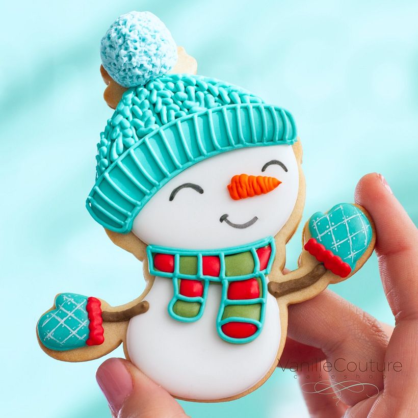 Galleta Muñeco de nieve con guantes