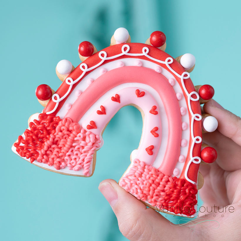 Galleta arcoíris de San Valentín
