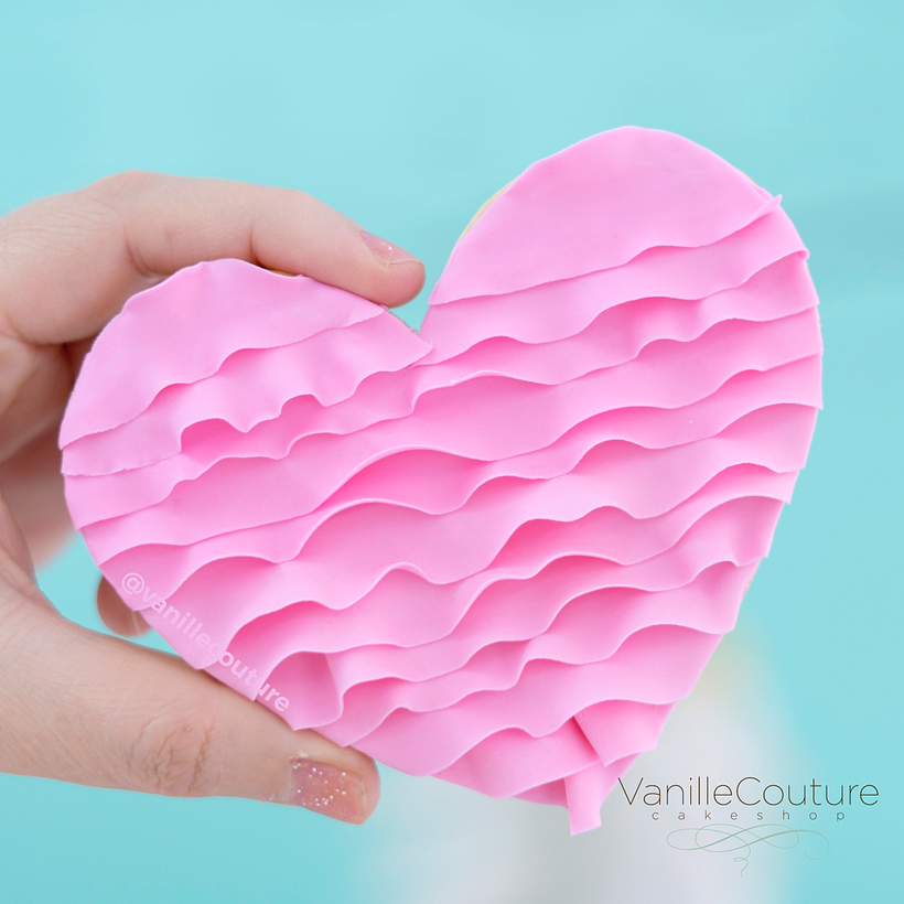 Galleta de corazón con olanes