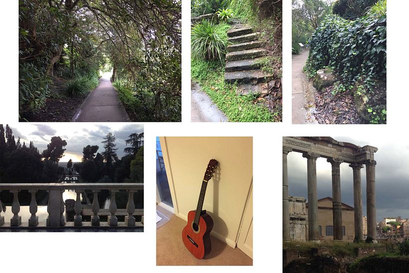 Photos taken on iPhone of path in Australia and ruins in Rome