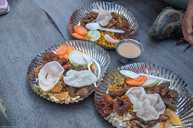 Comida servida en la celebración