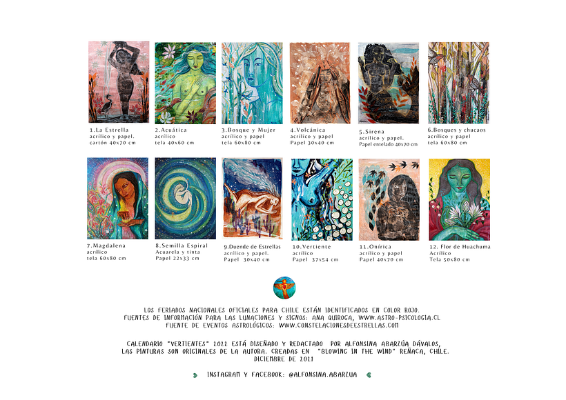 contraportada :calendario ilustrado 2022