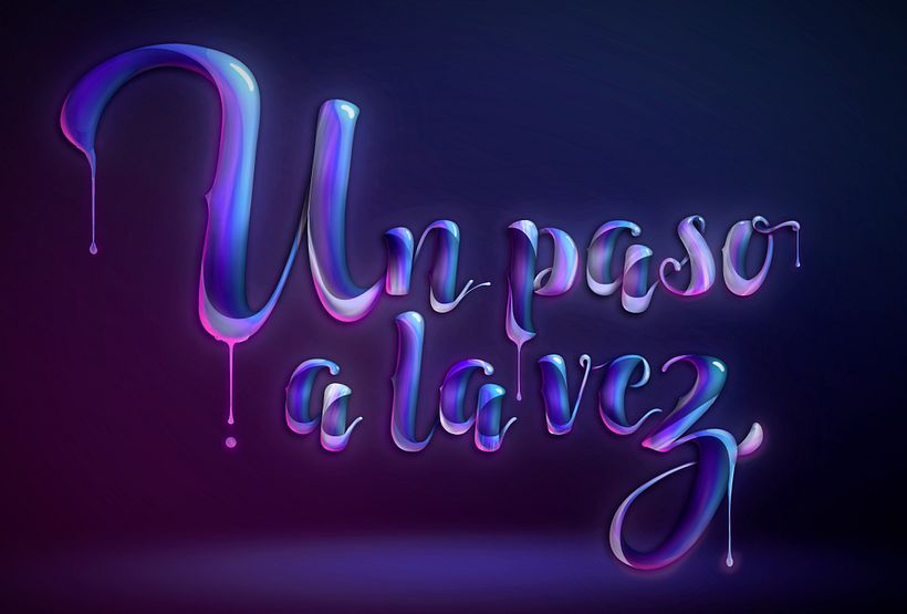 Mi Proyecto del curso: Lettering digital en Photoshop con reflejos y colores vivos 3