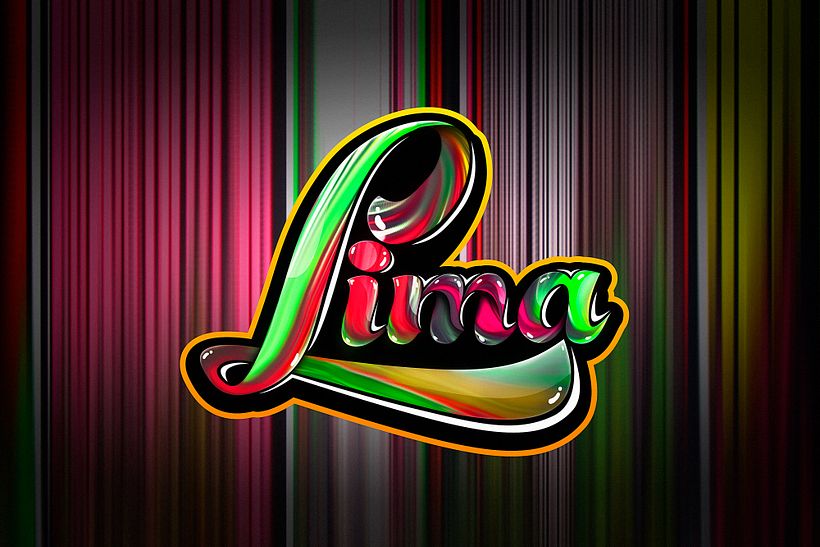 Mi Proyecto del curso: Lettering digital en Photoshop con reflejos y colores vivos 1