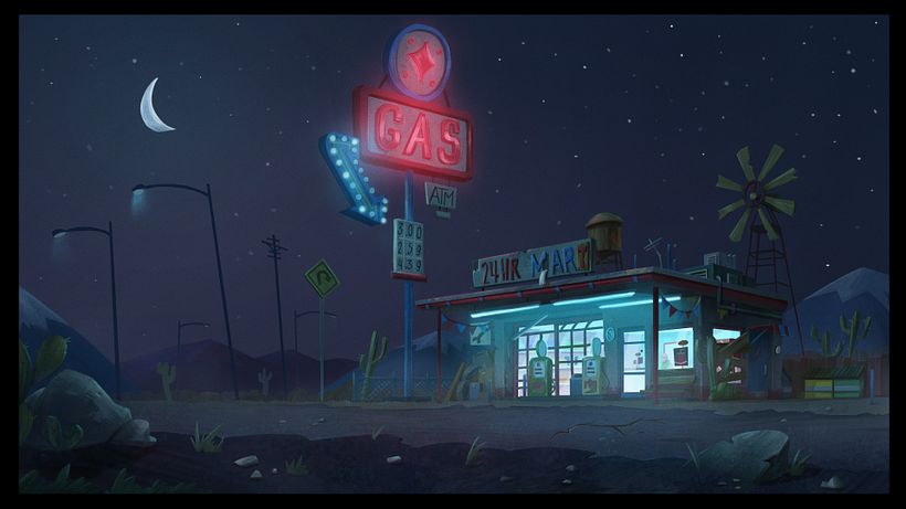 Night painting with fog- Details after feedback.