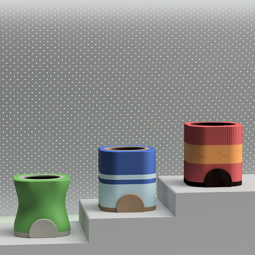 Render de tres variaciones