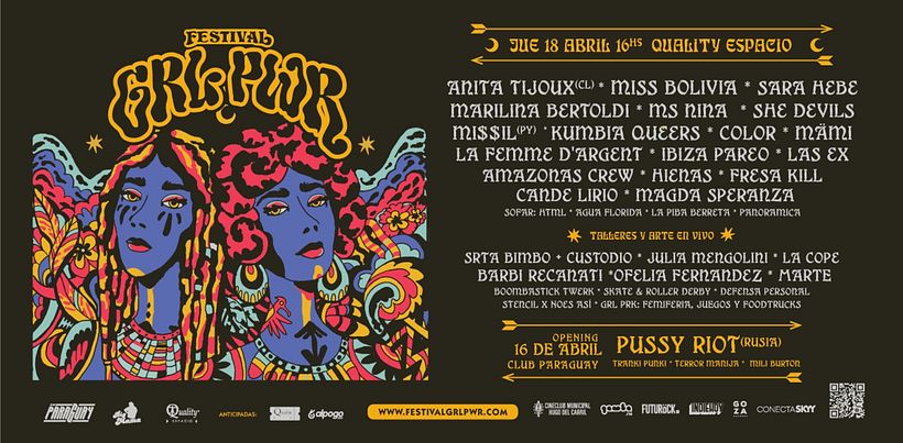 Marte's billboard design for GRL PWR festival.