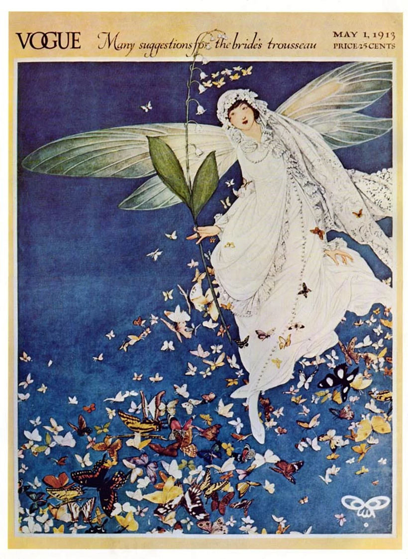 Illustration einer Fee, Vogue Magazine (1913), Free Vintage Illustrations.
