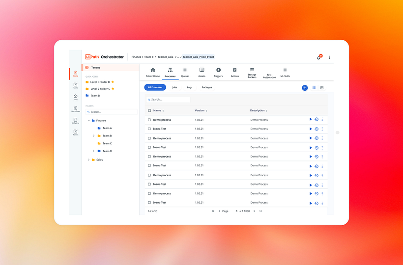 UiPath Orchestrator Redesign Domestika