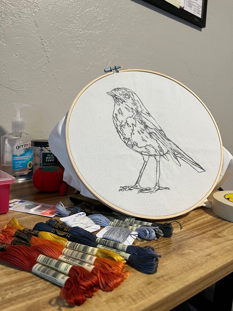 My project for course: Painting with Thread: Textile Illustration Techniques 4