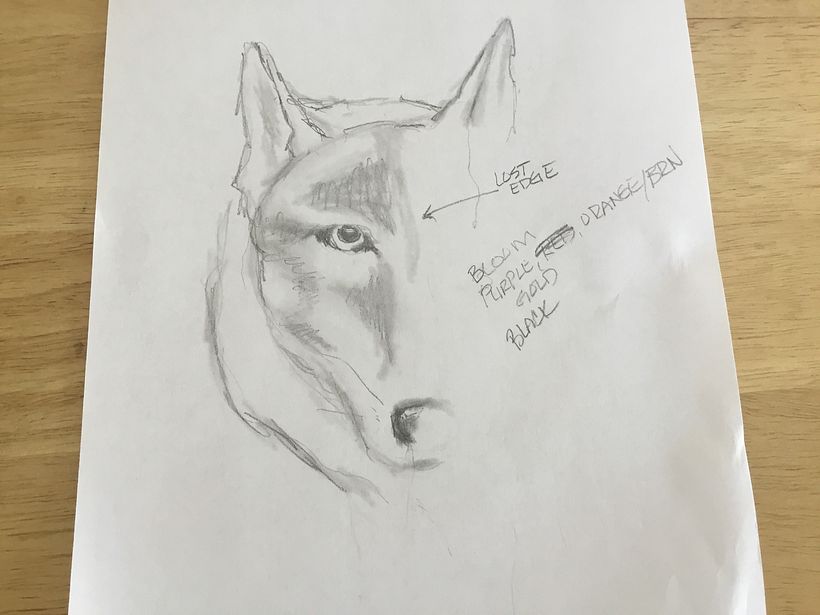 Initial sketch.  I thought he needed a nose…