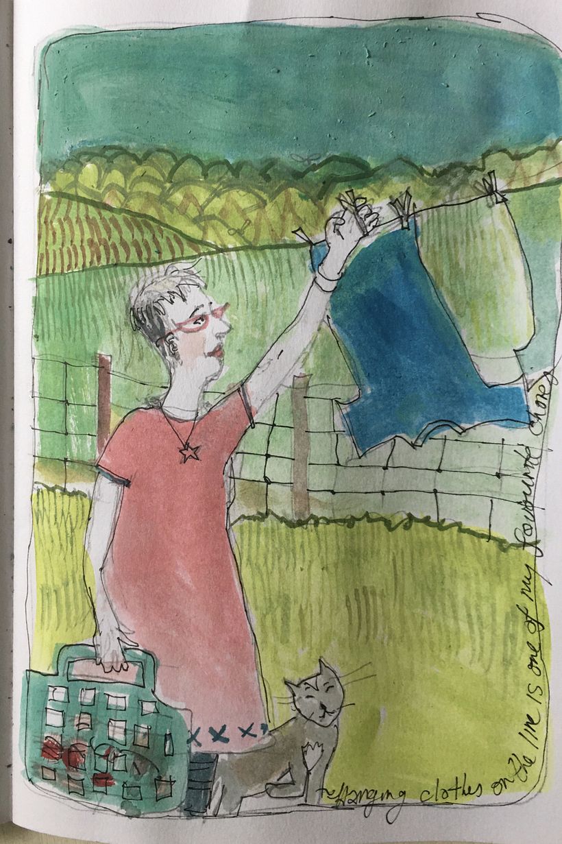 hanging out the clothes in a summer's breeze