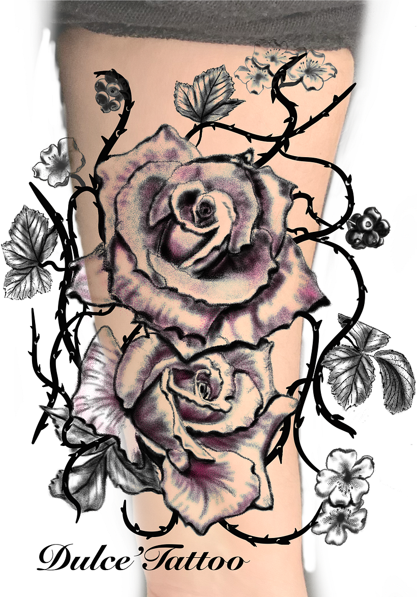 Mon projet du cours : Tatouage botanique en pointillisme 2