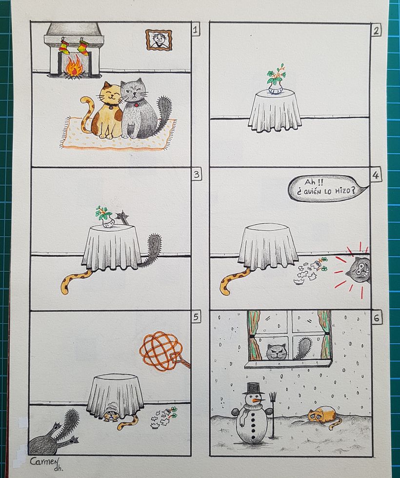  Cómic con guión propio donde la narración se sostiene sobre la composición de cada viñeta.